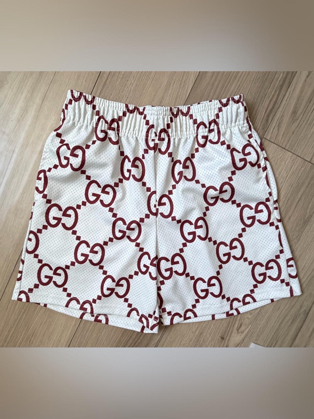 Bravest Studios Men’s Mega G Concrete White/Red GG Shorts Size Small Designer